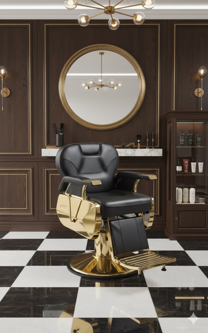 Silla para barbería Lugo Gold Deluxe