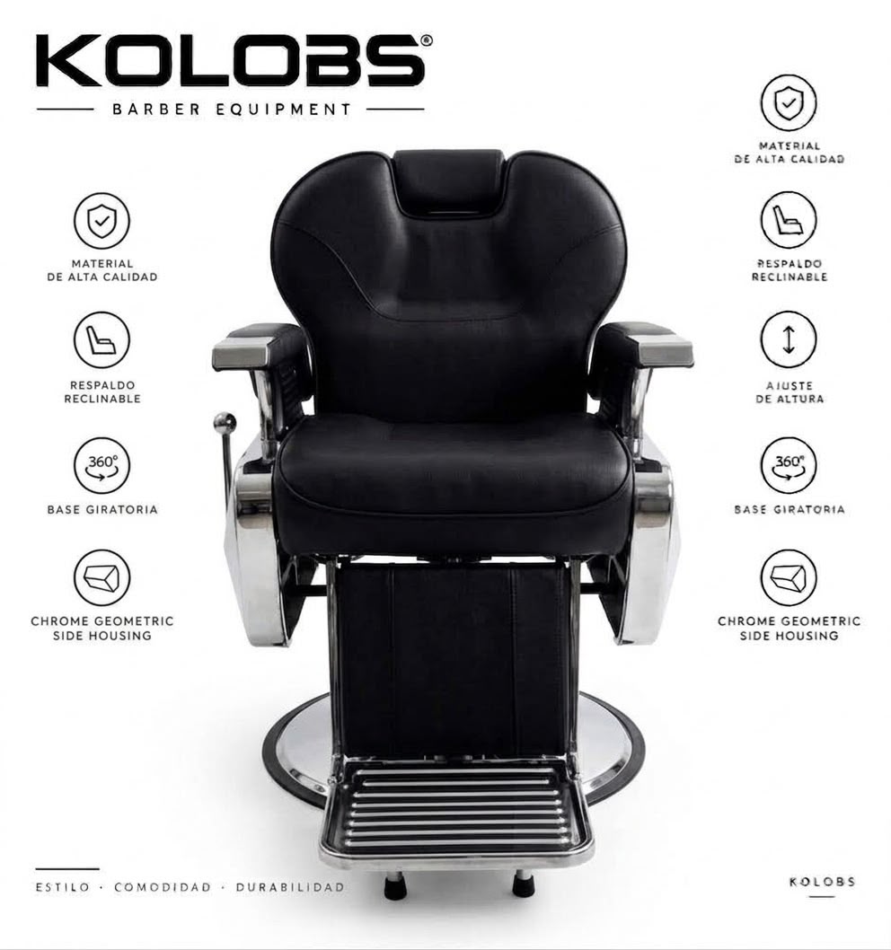 Silla para barbería Lugo Chrome Deluxe