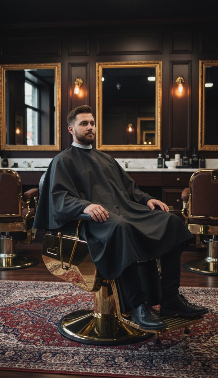 Silla para barbería Lugo Gold Deluxe