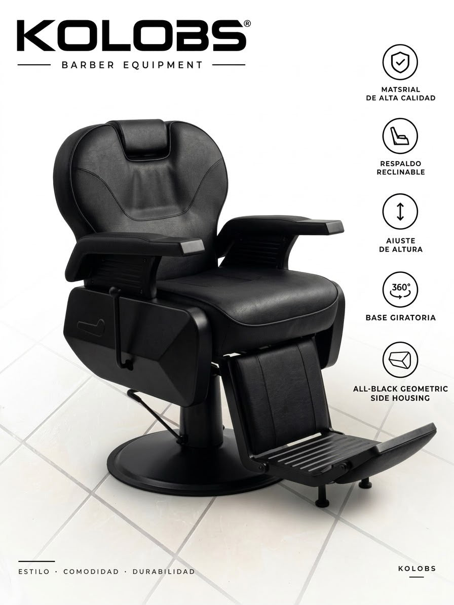 Sillon Barbero De Lujo Premium Total Black