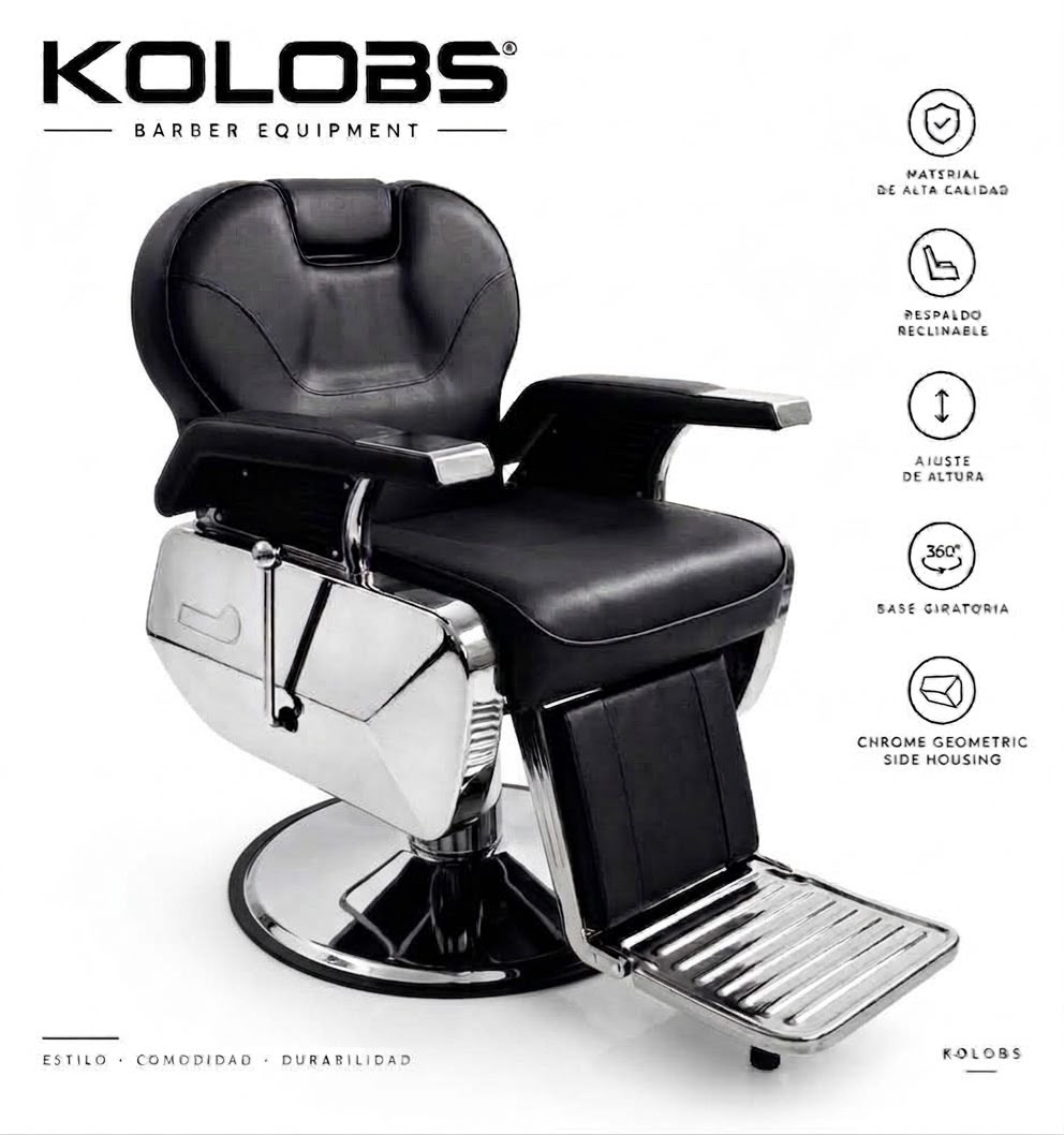 Silla para barbería Lugo Chrome Deluxe