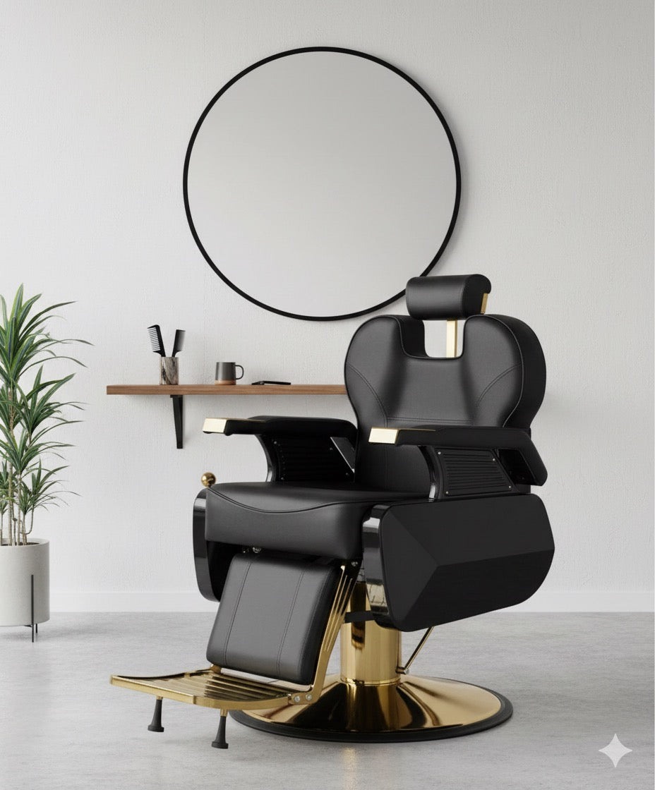 Silla para barbería Lugo Gold