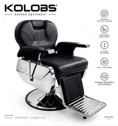 Silla para barbería Lugo Chrome Deluxe