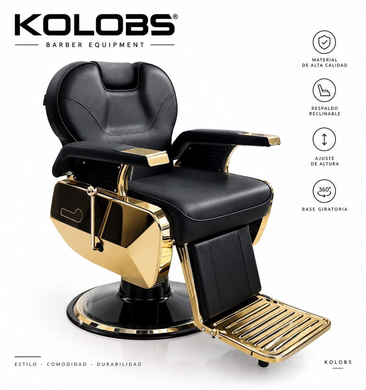 Silla para barbería Lugo Gold Deluxe