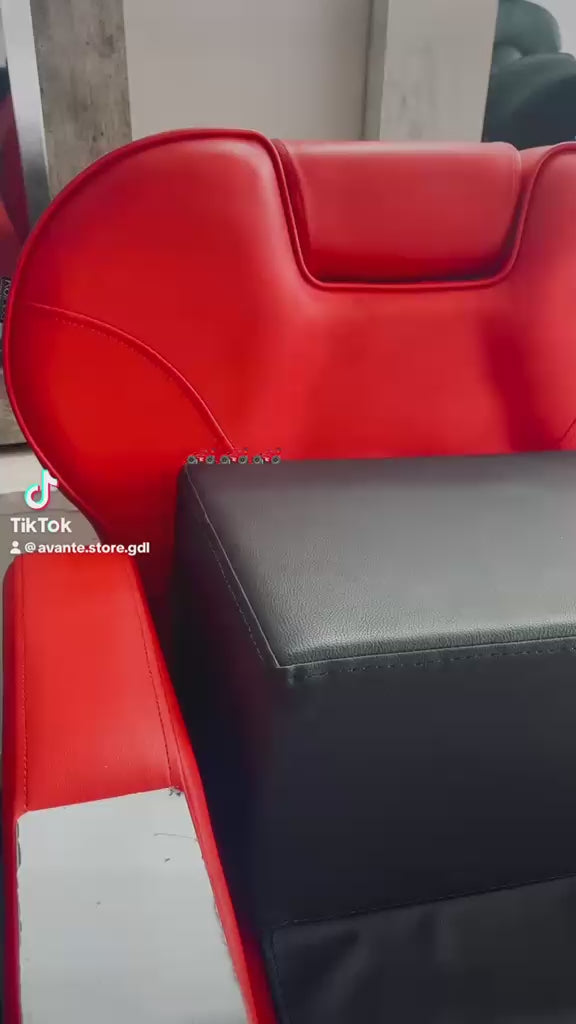 Silla para barbería Lugo Roja importación